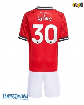 Manchester United Benjamin Sesko #30 Echipament de Fotbal Replică 2025-26 Copii Acasa (+ Șorturi)
